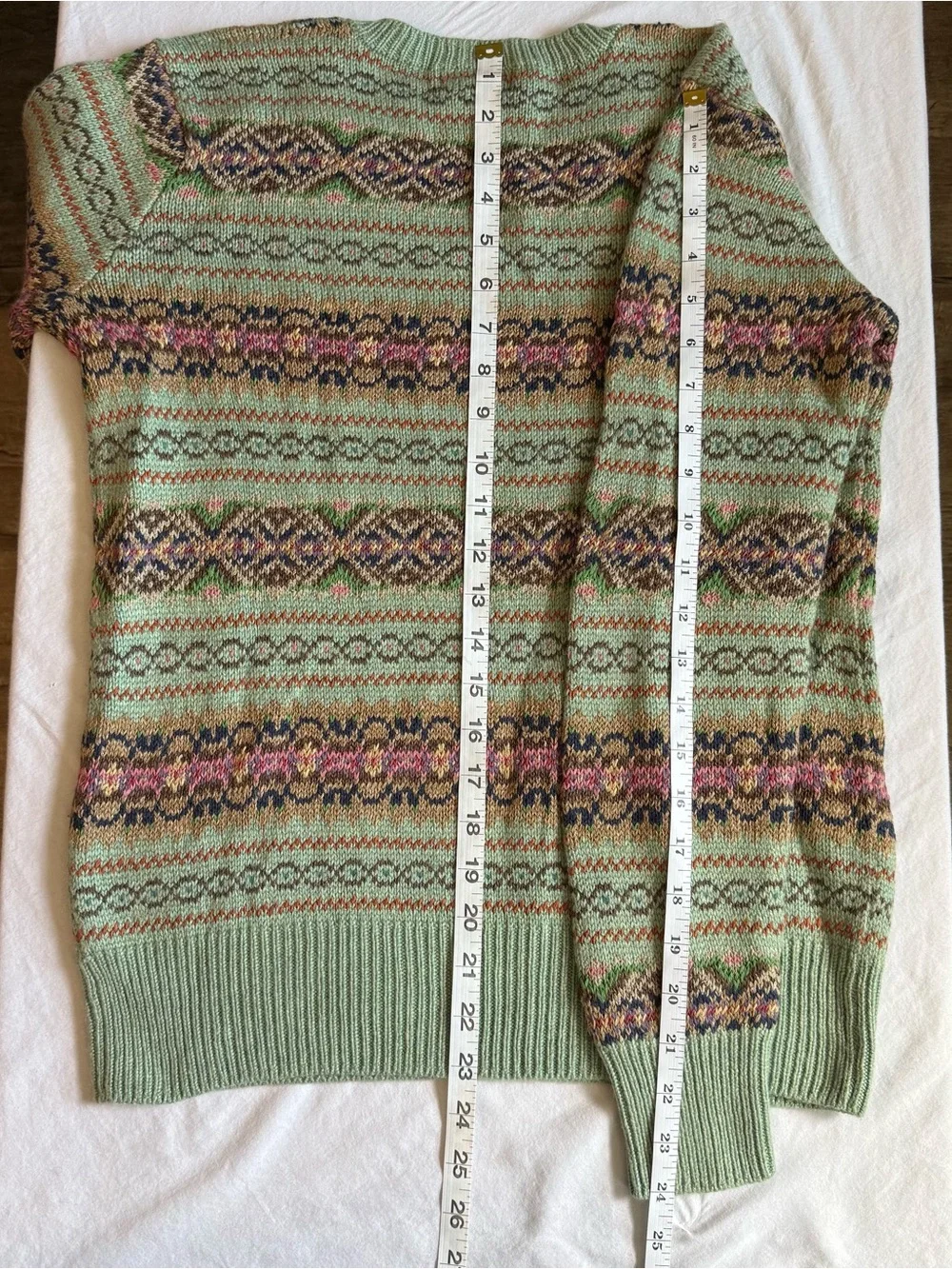 Polo Ralph Lauren Mint Green Fair Isle V-Neck Sweater, L boys (XS men)